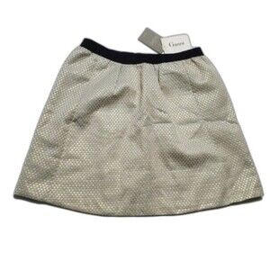 Ganni mini skirt M Petite brand NEW with tags metallic gold silver